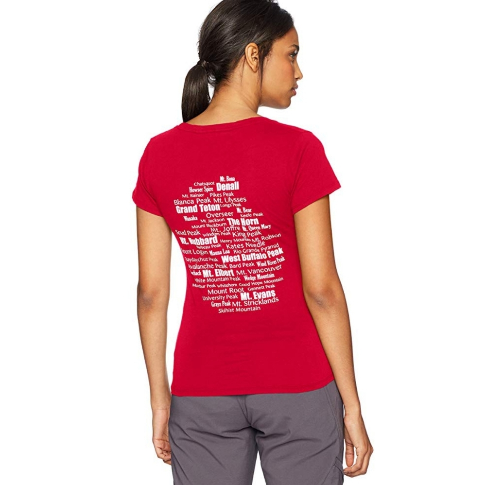 Spyder wmns t-shirt red S, XS mountains' names